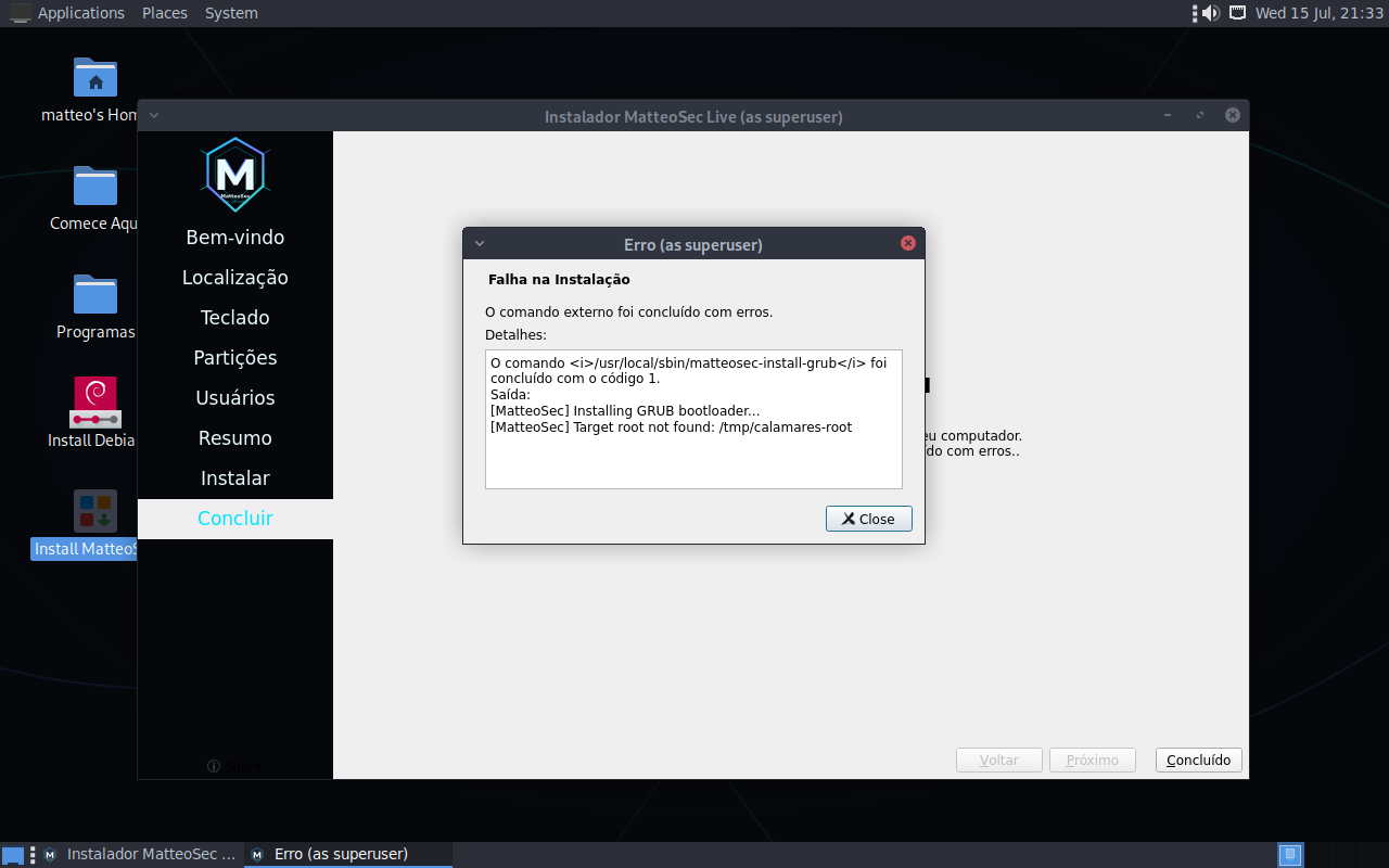 Print do desktop da MatteoSec
